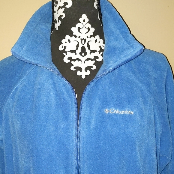 Columbia fleece jacket with zippered pockets and drawstring waist Sz L - Picture 3 of 10